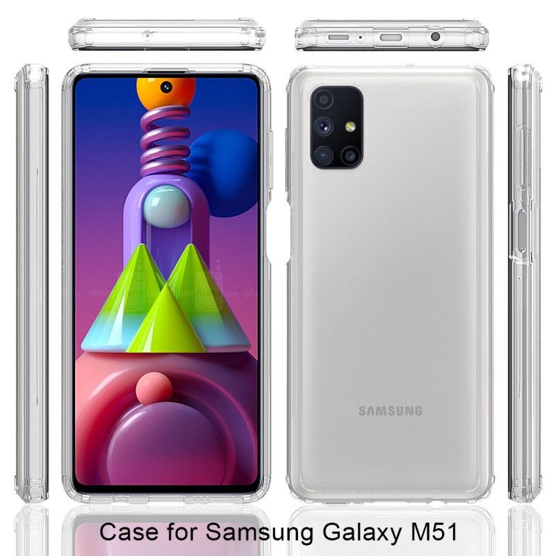 Hülle Samsung Galaxy M51 Schwarz Transparenter Kristall
