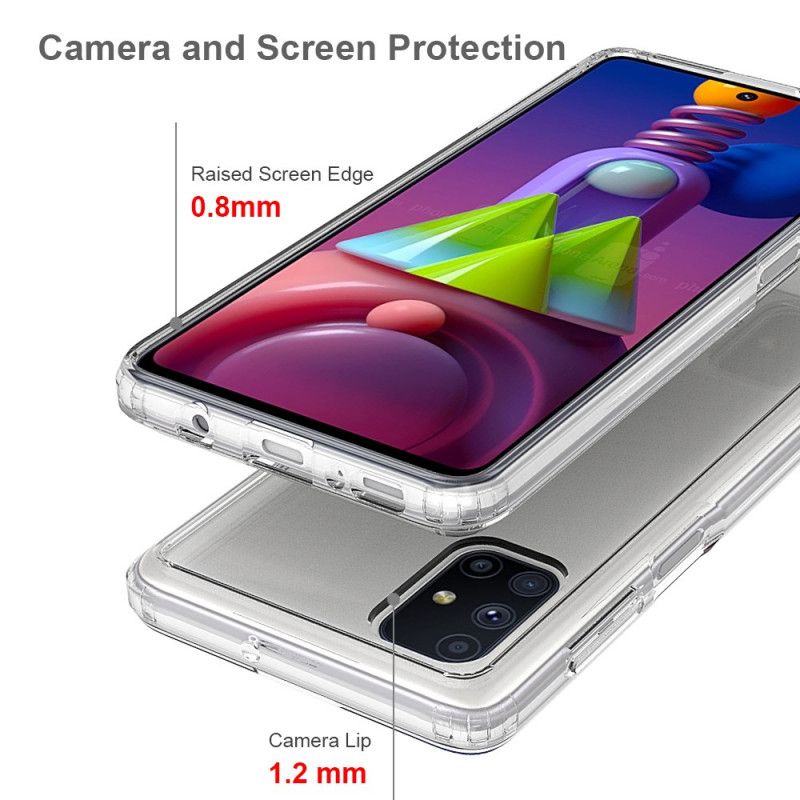 Hülle Samsung Galaxy M51 Schwarz Transparenter Kristall