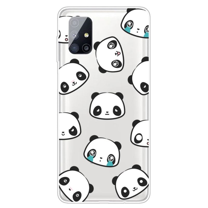 Hülle Samsung Galaxy M51 Transparente Sentimentale Pandas