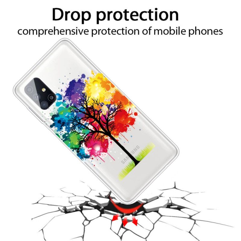 Hülle Samsung Galaxy M51 Transparenter Aquarellbaum