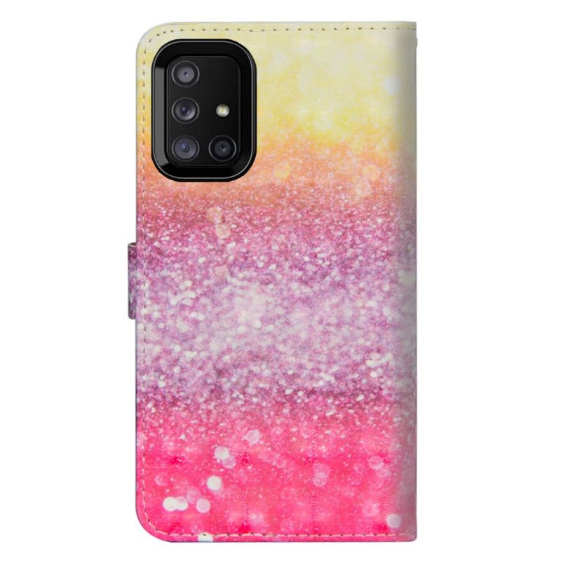 Lederhüllen Für Samsung Galaxy M51 Magentaglittergradient