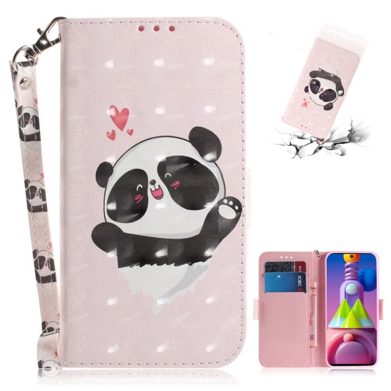 Lederhüllen Für Samsung Galaxy M51 Panda Liebe Mit Tanga