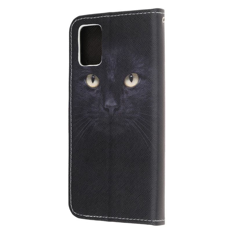 Lederhüllen Für Samsung Galaxy M51 Schwarze Katzenaugen Mit Tanga