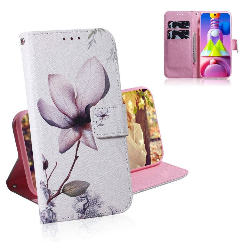 Lederhüllen Samsung Galaxy M51 Alte Rosenblüte