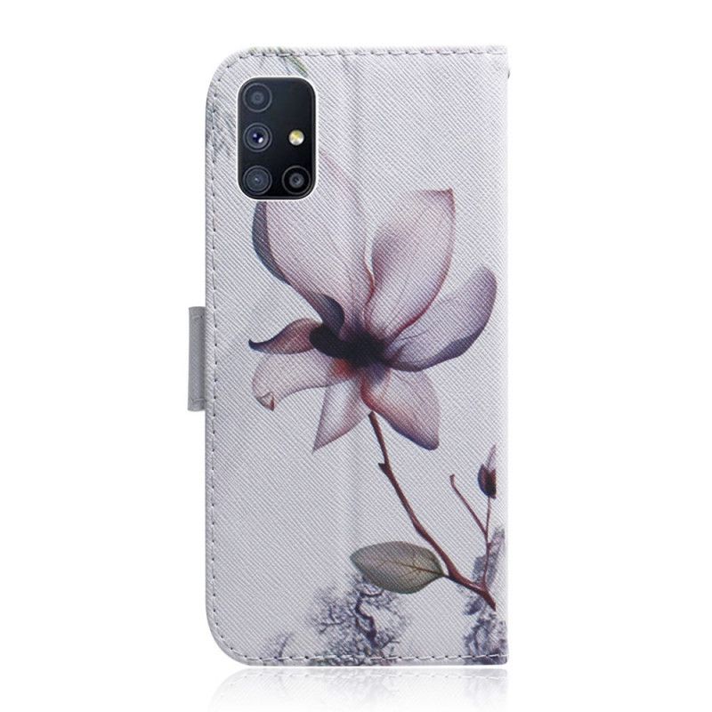 Lederhüllen Samsung Galaxy M51 Alte Rosenblüte