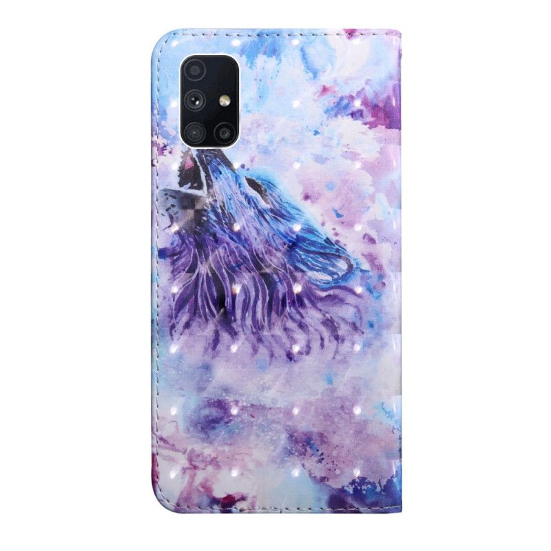 Lederhüllen Samsung Galaxy M51 Aquarellwolf