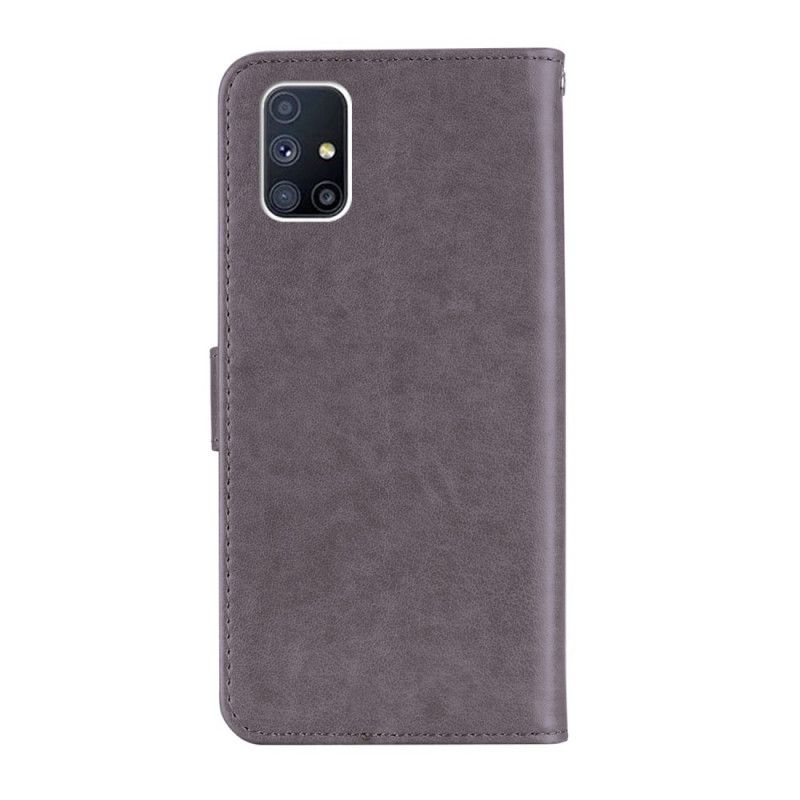 Lederhüllen Samsung Galaxy M51 Grau Eulenmandala Und Charme