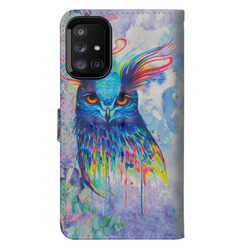 Lederhüllen Samsung Galaxy M51 Handyhülle Aquarellvogel
