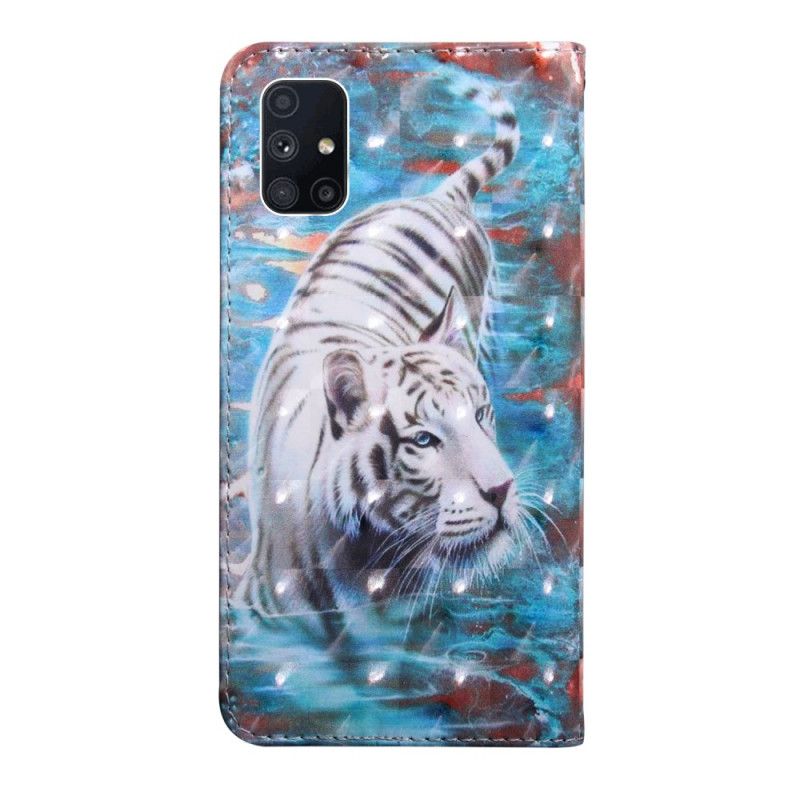 Lederhüllen Samsung Galaxy M51 Tiger Im Wasser