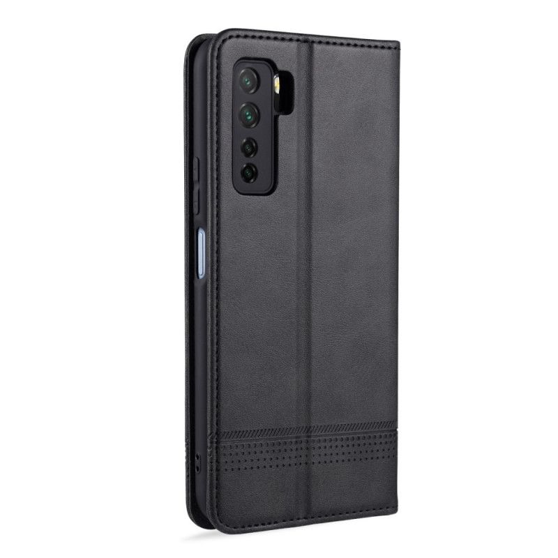 Flip Case Für Huawei P40 Lite 5G Schwarz Azns Lederstil