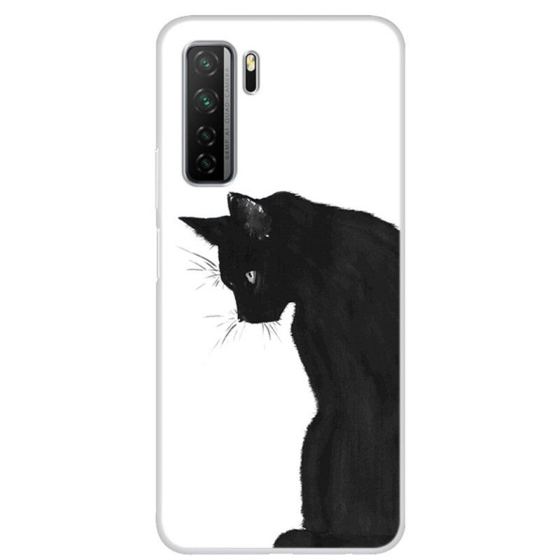 Hülle Huawei P40 Lite 5G Nachdenkliche Schwarze Katze