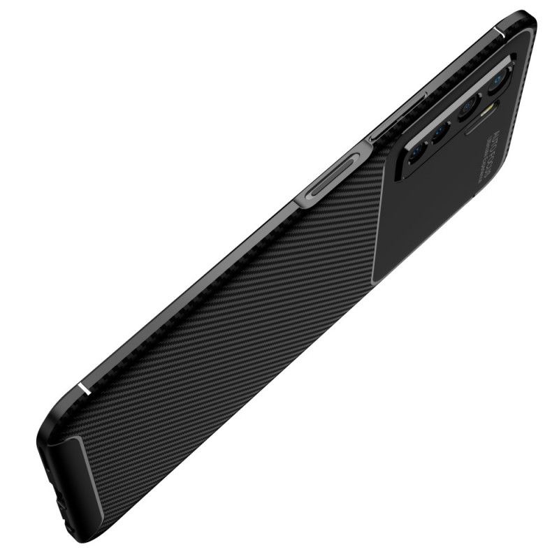 Hülle Huawei P40 Lite 5G Schwarz Flexible Kohlefasertextur