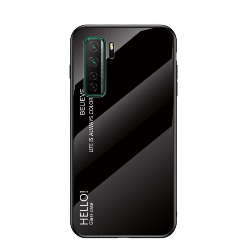 Hülle Huawei P40 Lite 5G Schwarz Hallo Gehärtetes Glas