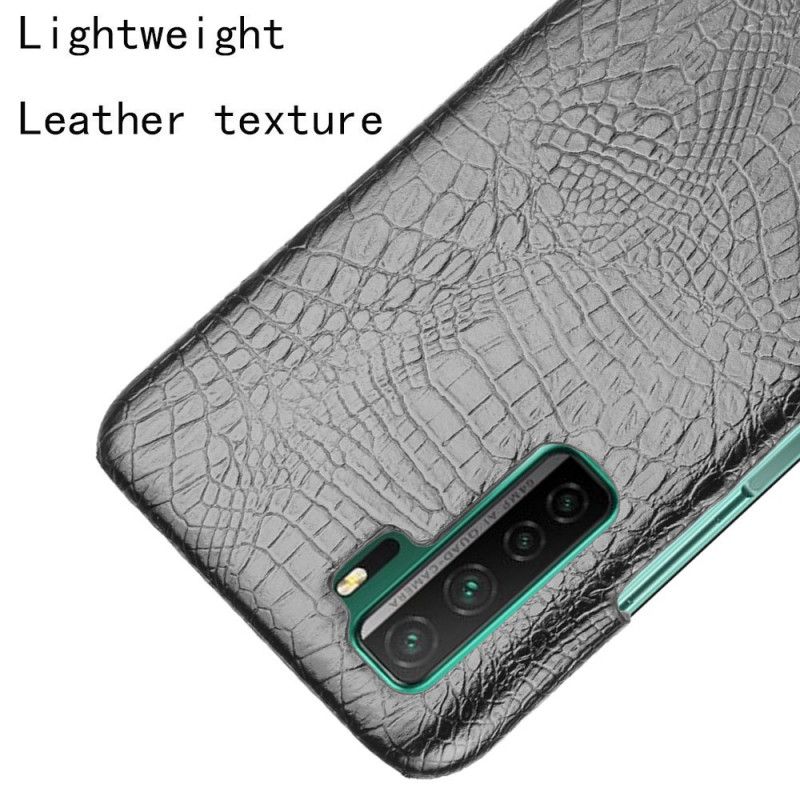 Hülle Huawei P40 Lite 5G Schwarz Handyhülle Krokodilhauteffekt
