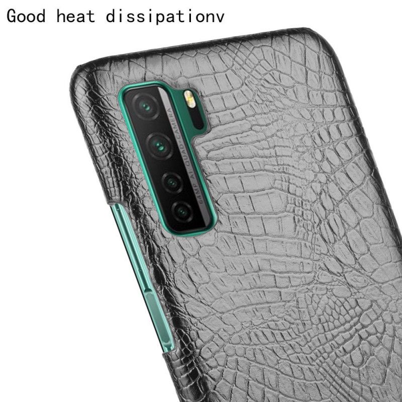 Hülle Huawei P40 Lite 5G Schwarz Handyhülle Krokodilhauteffekt