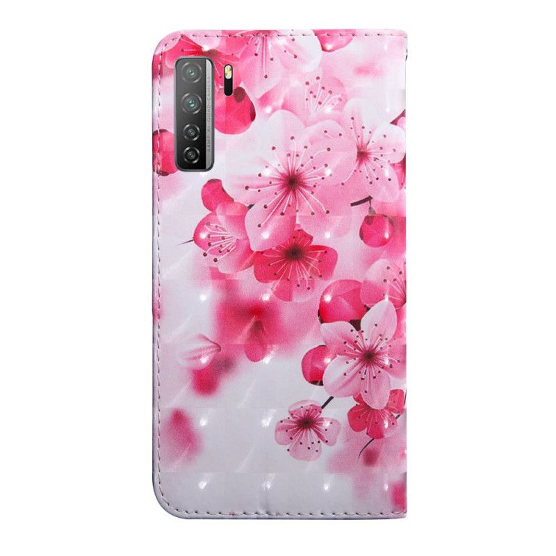 Lederhüllen Für Huawei P40 Lite 5G Rosa Blüten