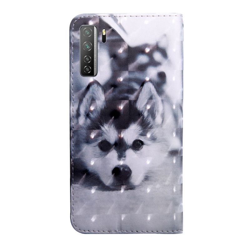 Lederhüllen Huawei P40 Lite 5G Handyhülle Wolf Mit Tanga