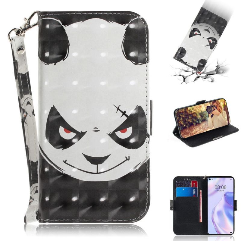Lederhüllen Huawei P40 Lite 5G Handyhülle Wütender Panda