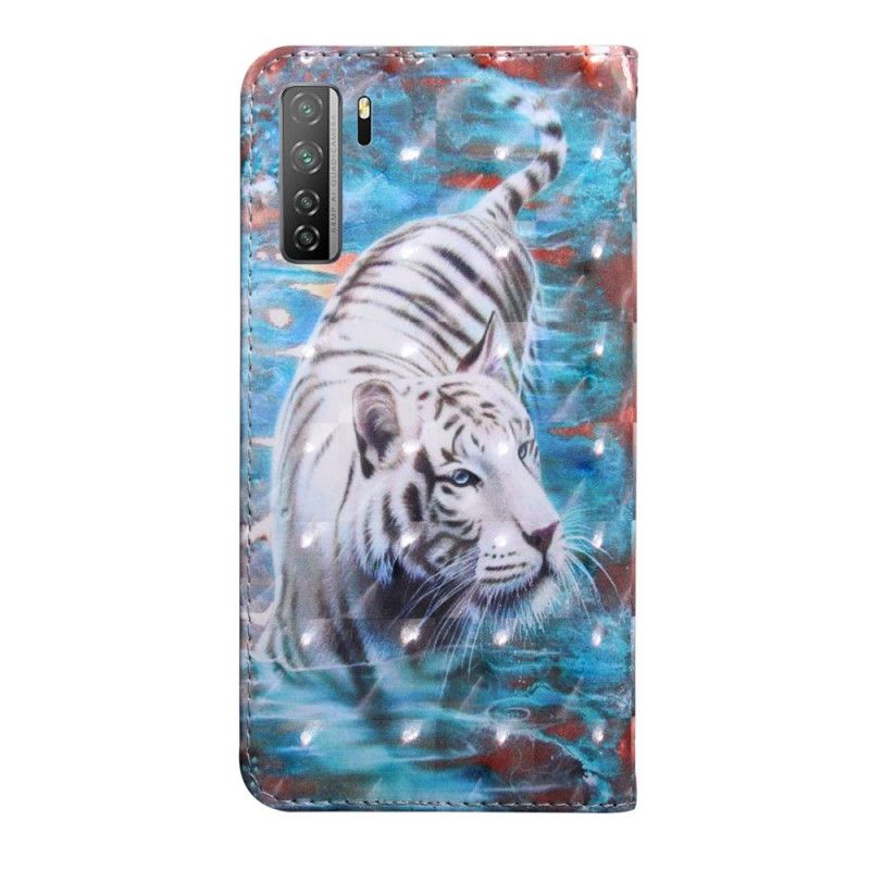 Lederhüllen Huawei P40 Lite 5G Tiger Im Wasser