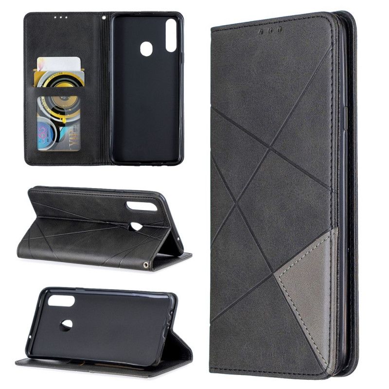 Flip Case Für Samsung Galaxy A20S Schwarz Künstlerstil