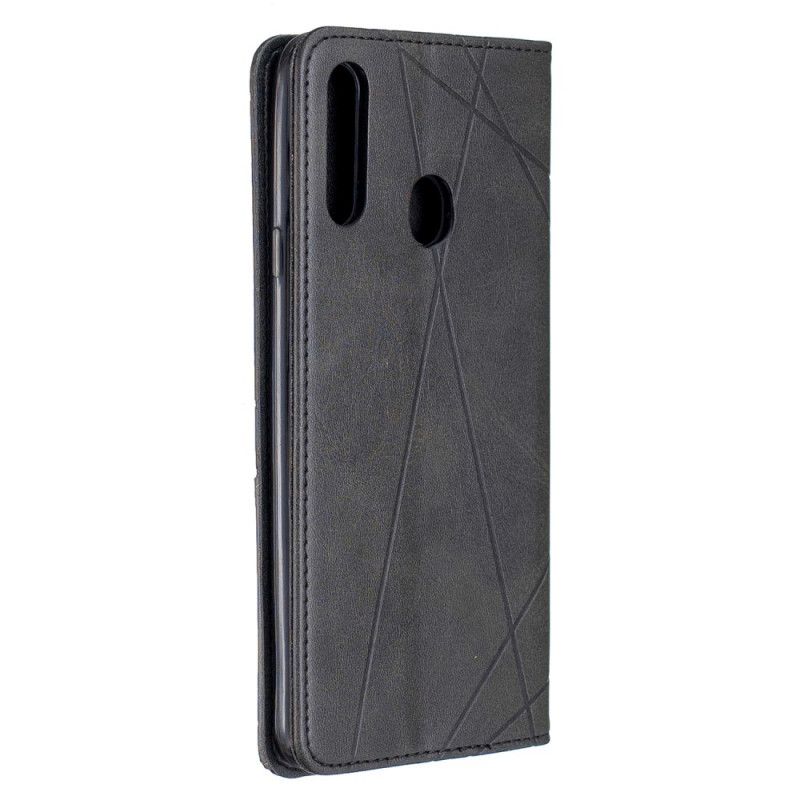 Flip Case Für Samsung Galaxy A20S Schwarz Künstlerstil