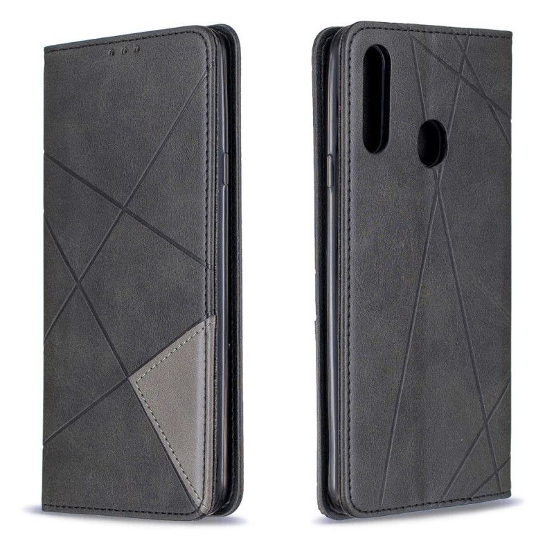 Flip Case Für Samsung Galaxy A20S Schwarz Künstlerstil