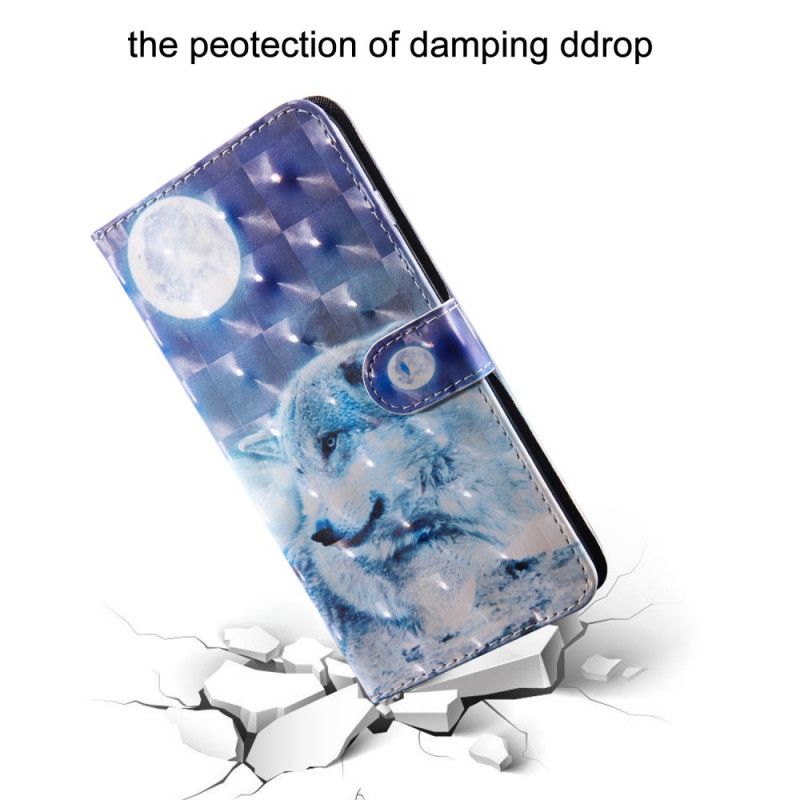Lederhüllen Für Samsung Galaxy A20S Mondscheinwolf
