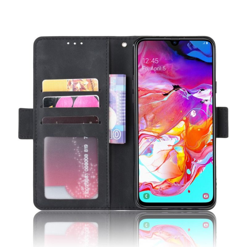Lederhüllen Samsung Galaxy A20S Schwarz Erstklassige Multi-Karte