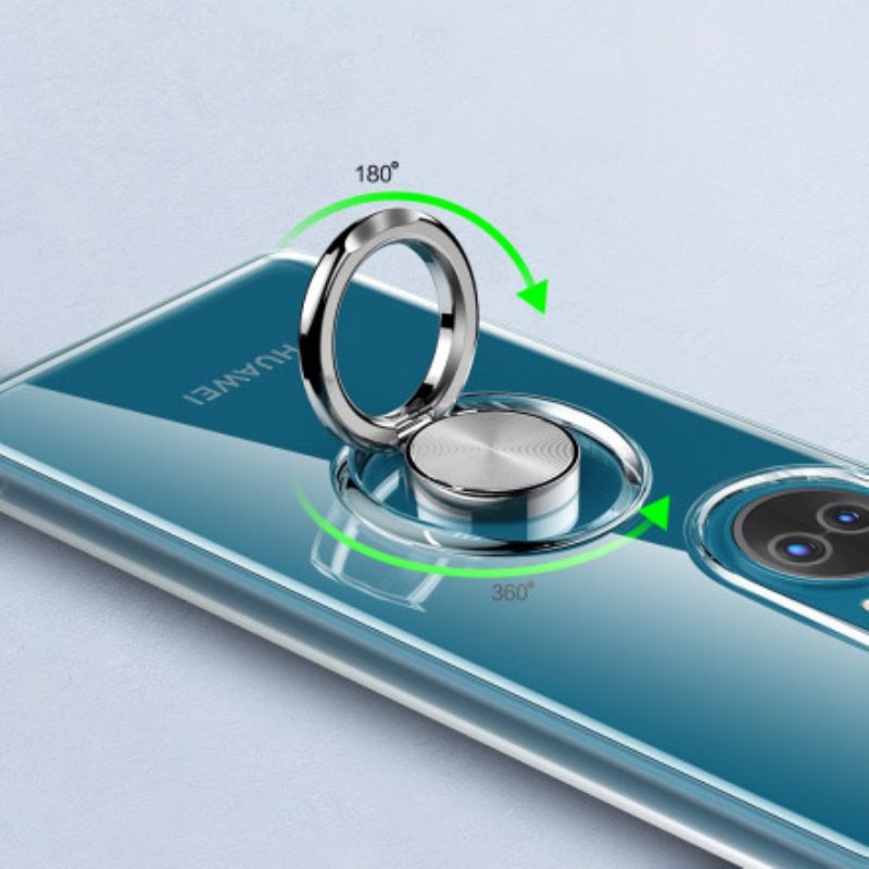 Hülle Huawei P50 Transparenter Einfacher Metallring