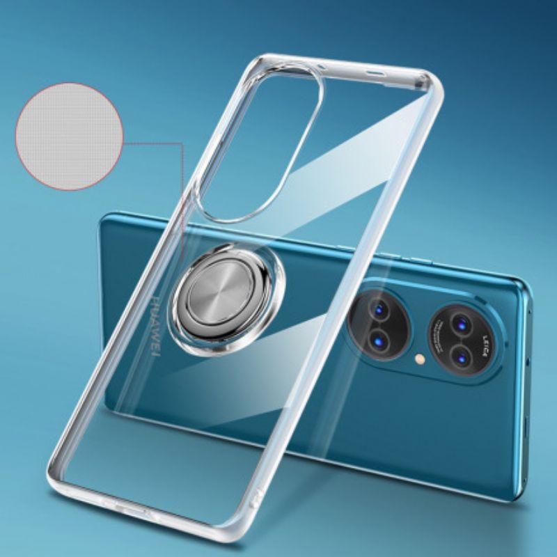 Hülle Huawei P50 Transparenter Einfacher Metallring