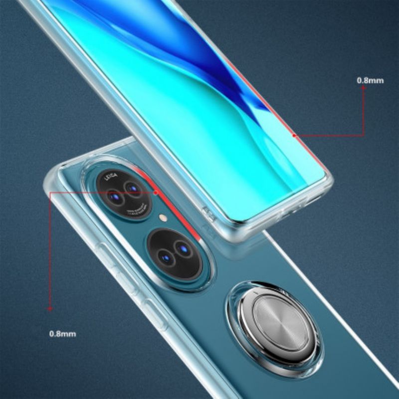 Hülle Huawei P50 Transparenter Einfacher Metallring