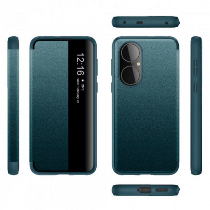 View Cover Huawei P50 Strukturiertes Kunstleder