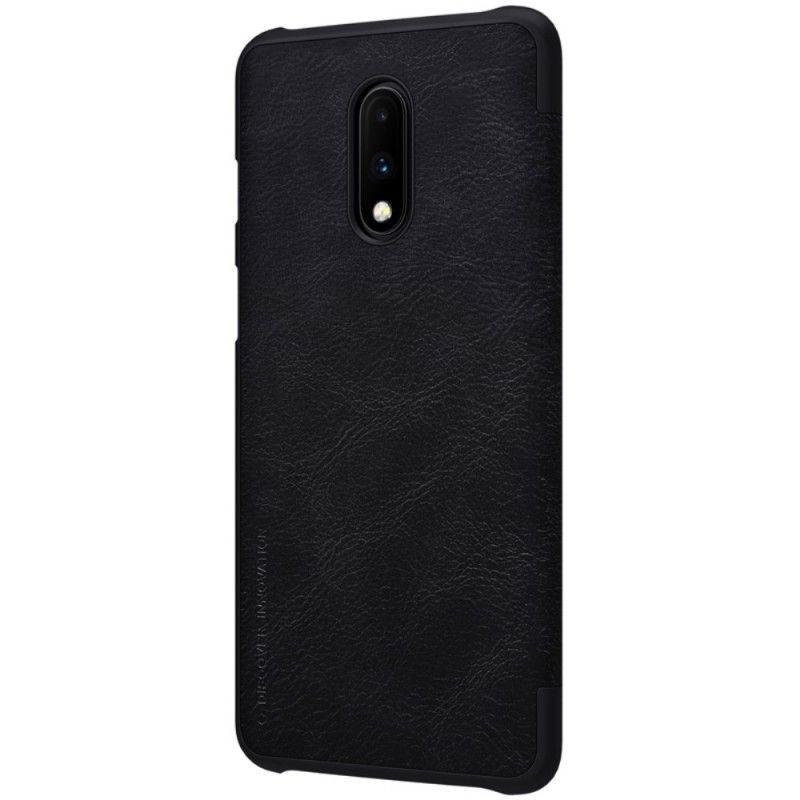 Flip Case OnePlus 7 Schwarz Nillkin-Qin-Serie