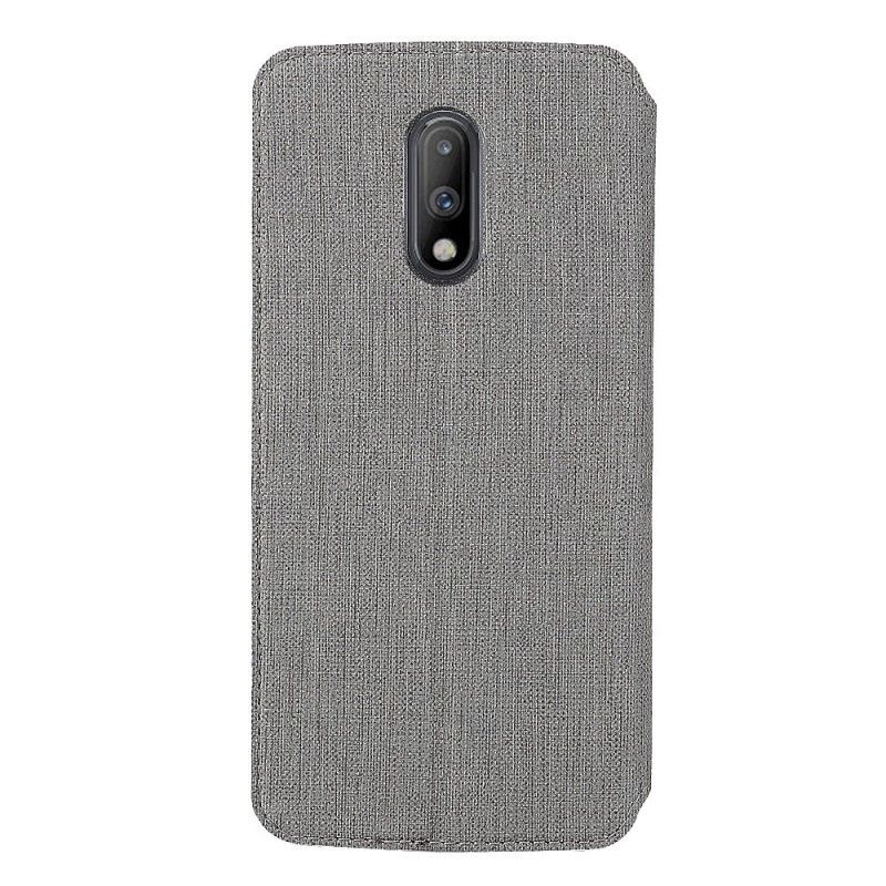 Flip Case OnePlus 7 Schwarz Strukturiertes Vili Dmx