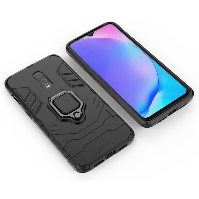 Hülle Für OnePlus 7 Schwarz Widerstandsfähiger Ring