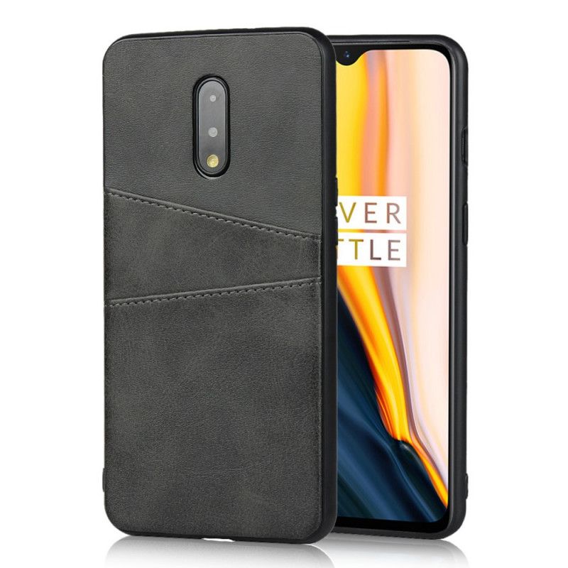 Hülle OnePlus 7 Schwarz Doppelkartenhalter