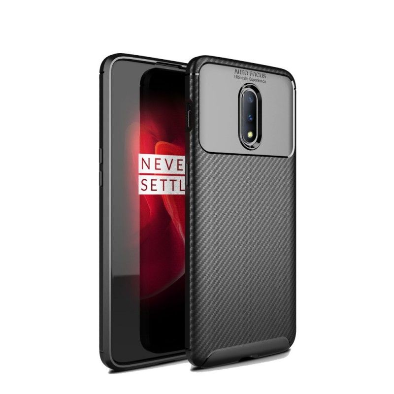 Hülle OnePlus 7 Schwarz Flexible Kohlefasertextur