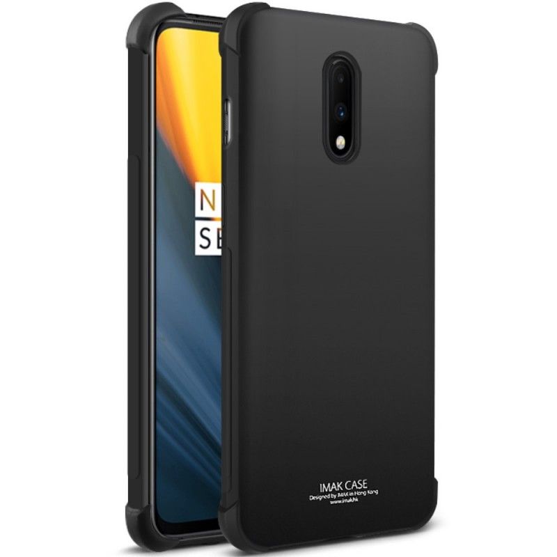 Hülle OnePlus 7 Schwarz Flexibles Silikon Mit Imak-Siebfolie