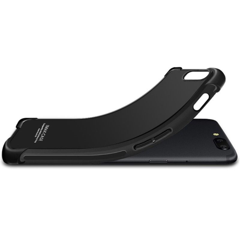 Hülle OnePlus 7 Schwarz Flexibles Silikon Mit Imak-Siebfolie