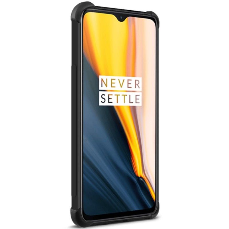 Hülle OnePlus 7 Schwarz Flexibles Silikon Mit Imak-Siebfolie