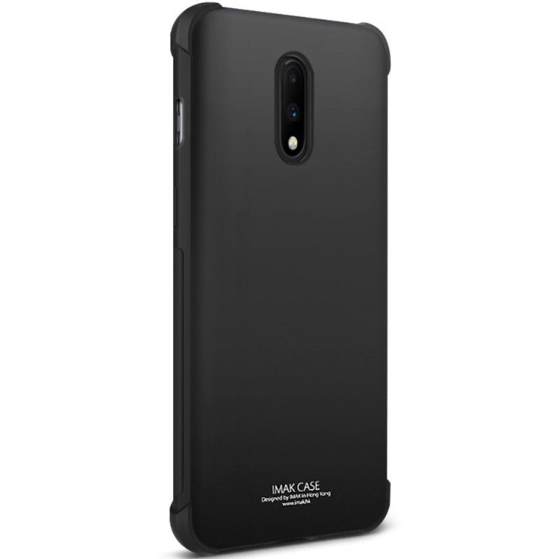 Hülle OnePlus 7 Schwarz Flexibles Silikon Mit Imak-Siebfolie