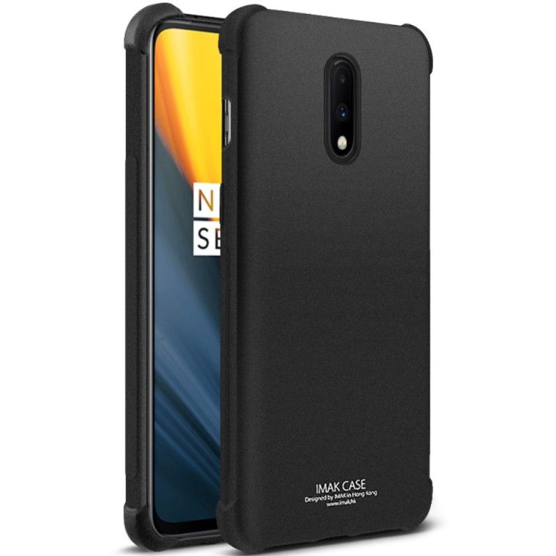 Hülle OnePlus 7 Schwarz Flexibles Silikon Mit Imak-Siebfolie