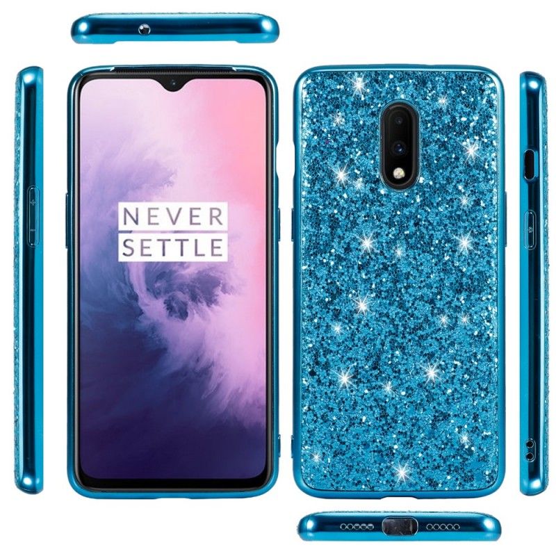 Hülle OnePlus 7 Schwarz Handyhülle Premium Glitter