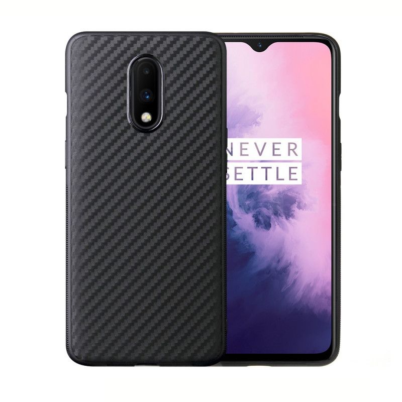 Hülle OnePlus 7 Schwarz Magische Kohlefaser