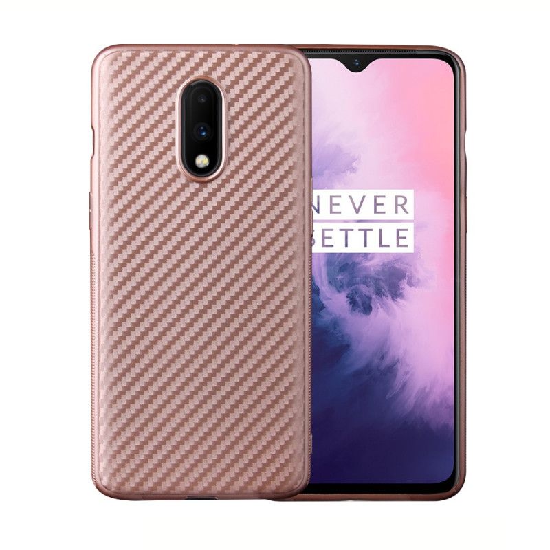 Hülle OnePlus 7 Schwarz Magische Kohlefaser