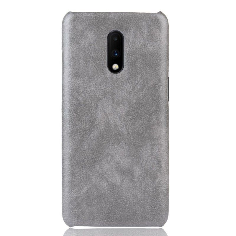 Hülle OnePlus 7 Schwarz Performance Lychee Ledereffekt