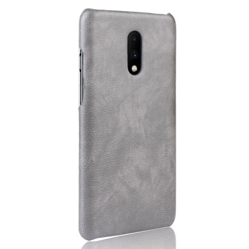 Hülle OnePlus 7 Schwarz Performance Lychee Ledereffekt