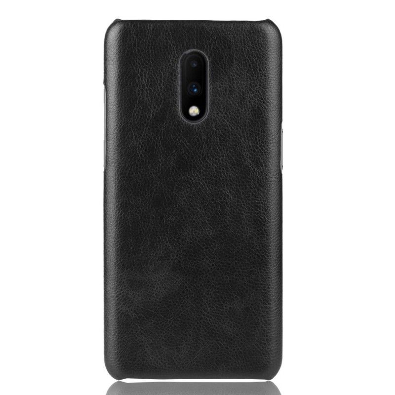 Hülle OnePlus 7 Schwarz Performance Lychee Ledereffekt