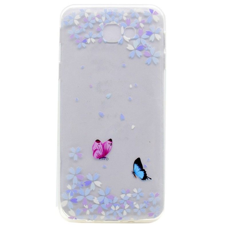 Hülle Samsung Galaxy A3 2017 Transparente Schmetterlinge Und Blumen