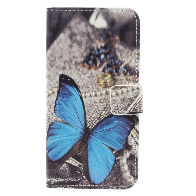 Lederhüllen Samsung Galaxy A3 2017 Handyhülle Blauer Schmetterling